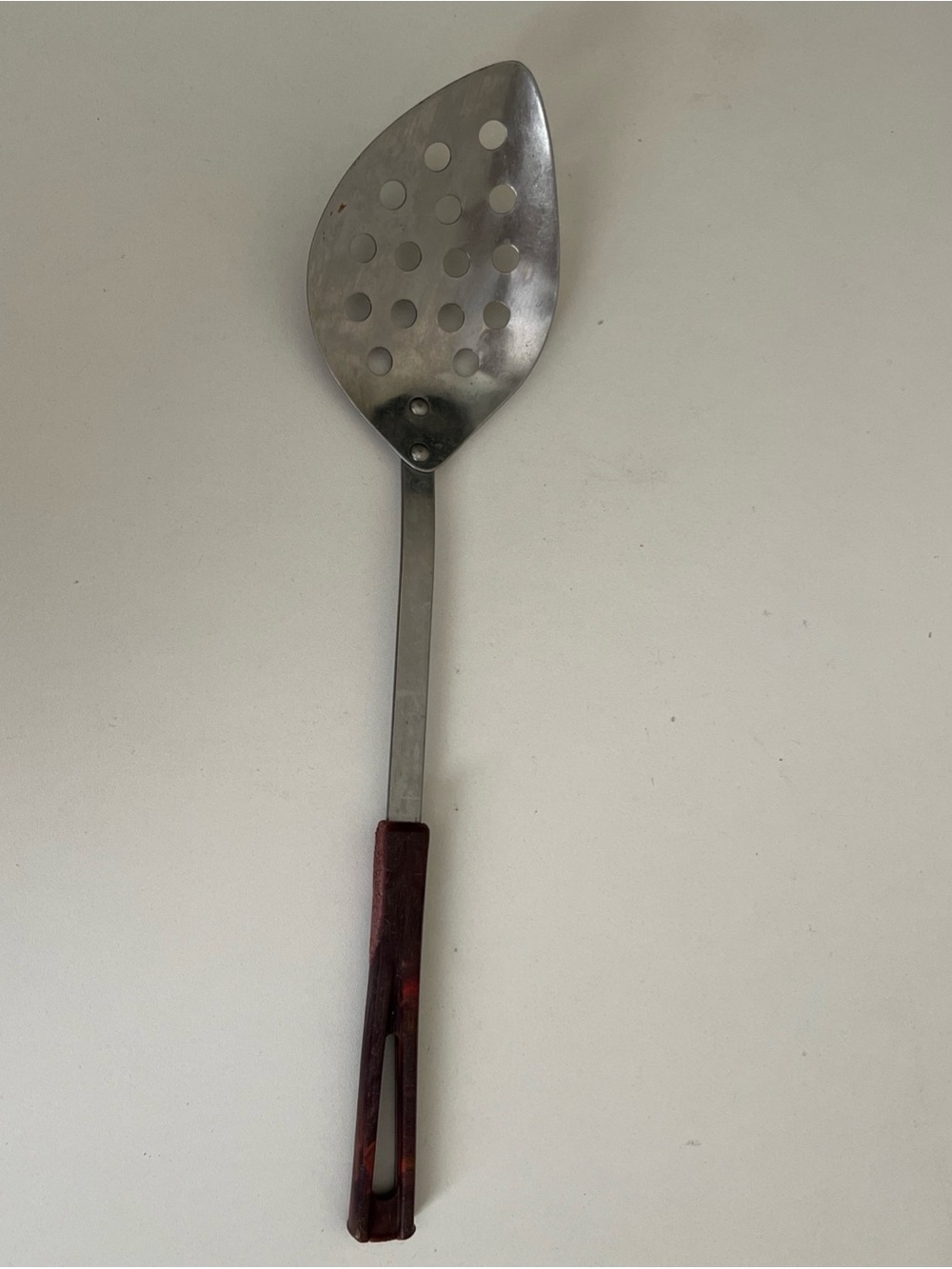 Vintage Stanhome Stainless Steel Slotted Spoon Holed Draining Spoon
